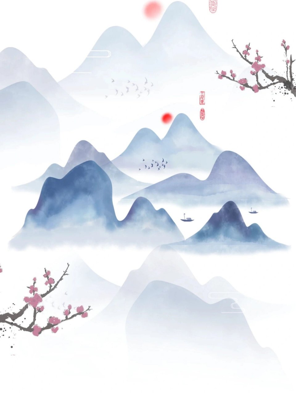 国风素材7815|4款国风背景图片分享 经典永不过时,今天又给大家