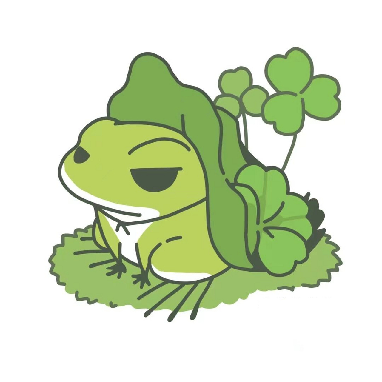 画出小蛙的帽子.