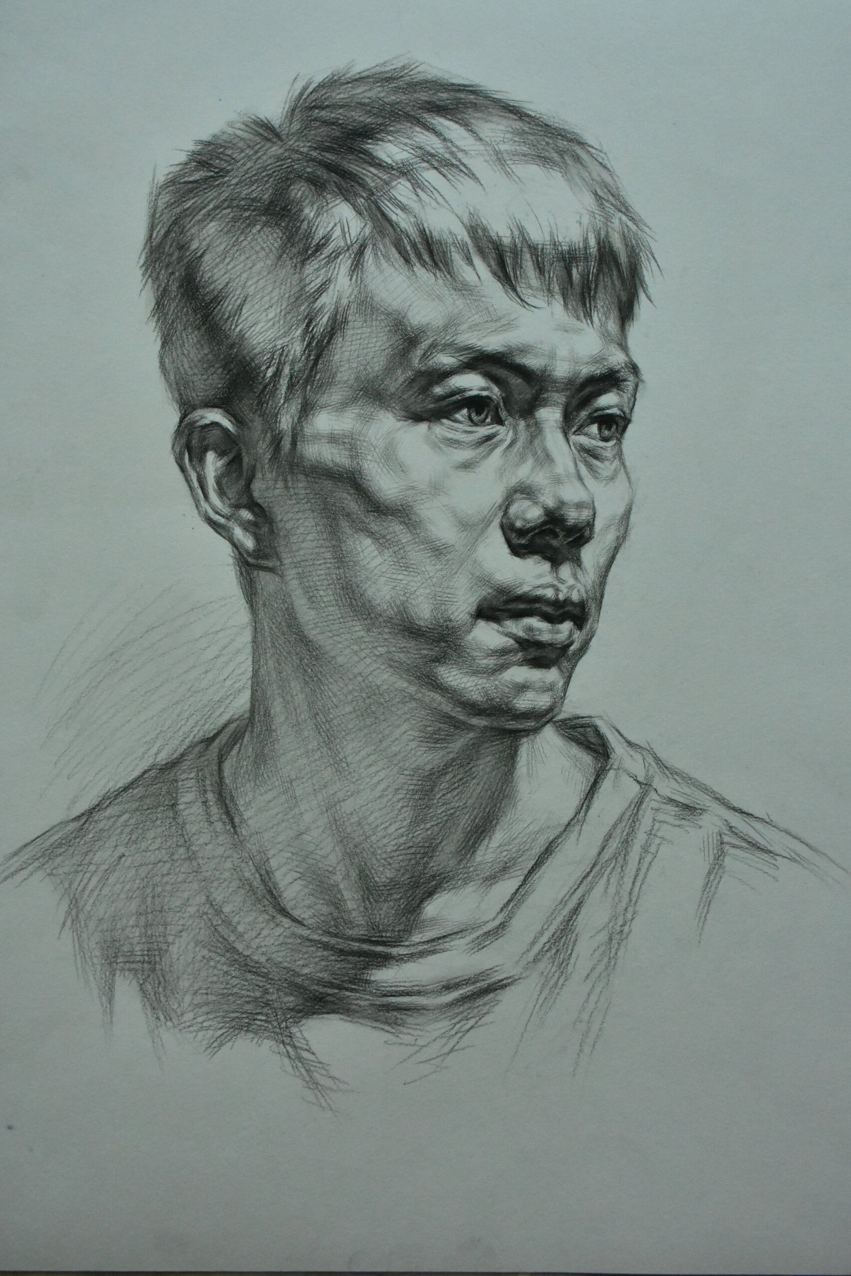 四分之三结构素描头像,合集10张大图