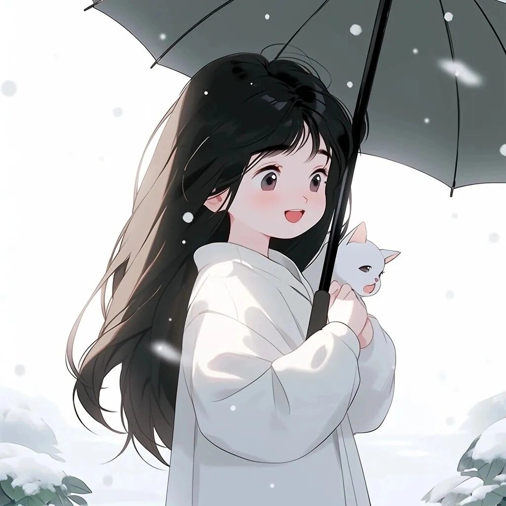 冬日氛围感唯美可爱女生动漫头像