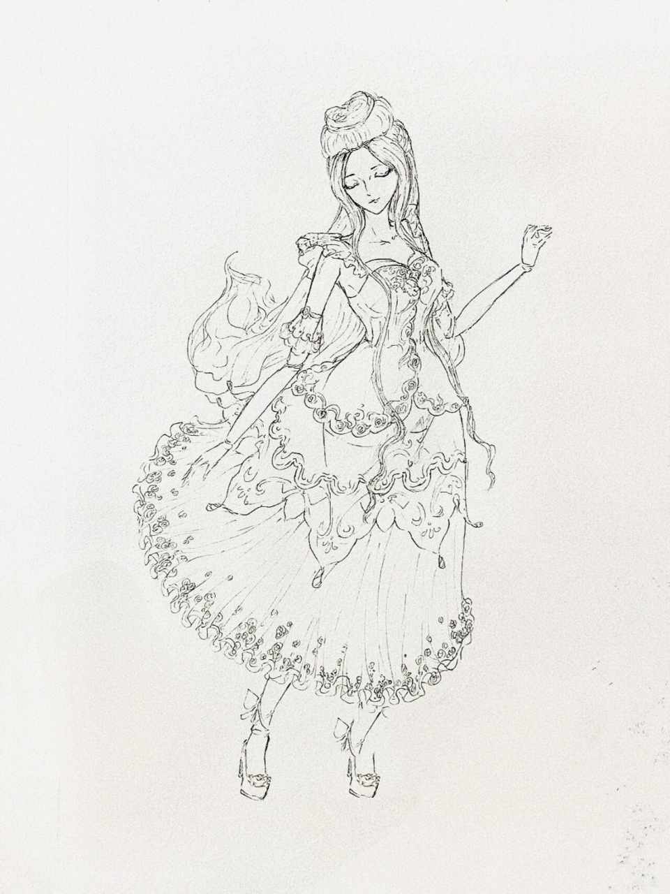 手绘创做茉莉等仙子 手绘画画叶罗丽精灵梦:茉莉,罗丽公主,蓝孔雀,冰