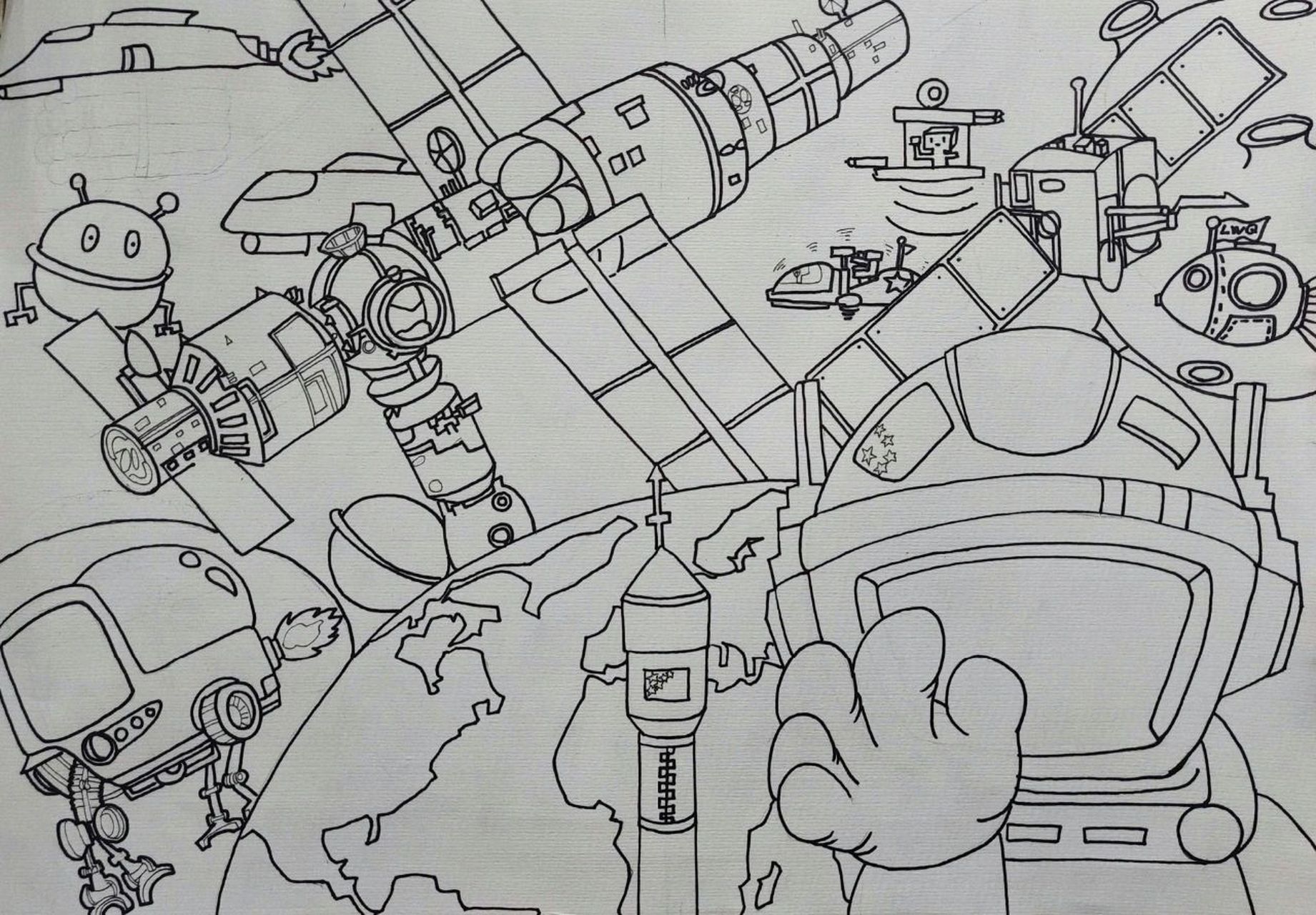 科技主题画(儿童创意绘画) 画一张关于科技主题的画带我的学生去参赛