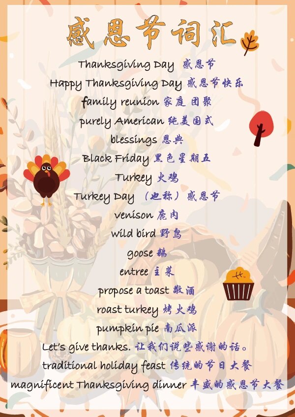 【词汇分享】:9505感恩节特辑 thanksgiving is a special time