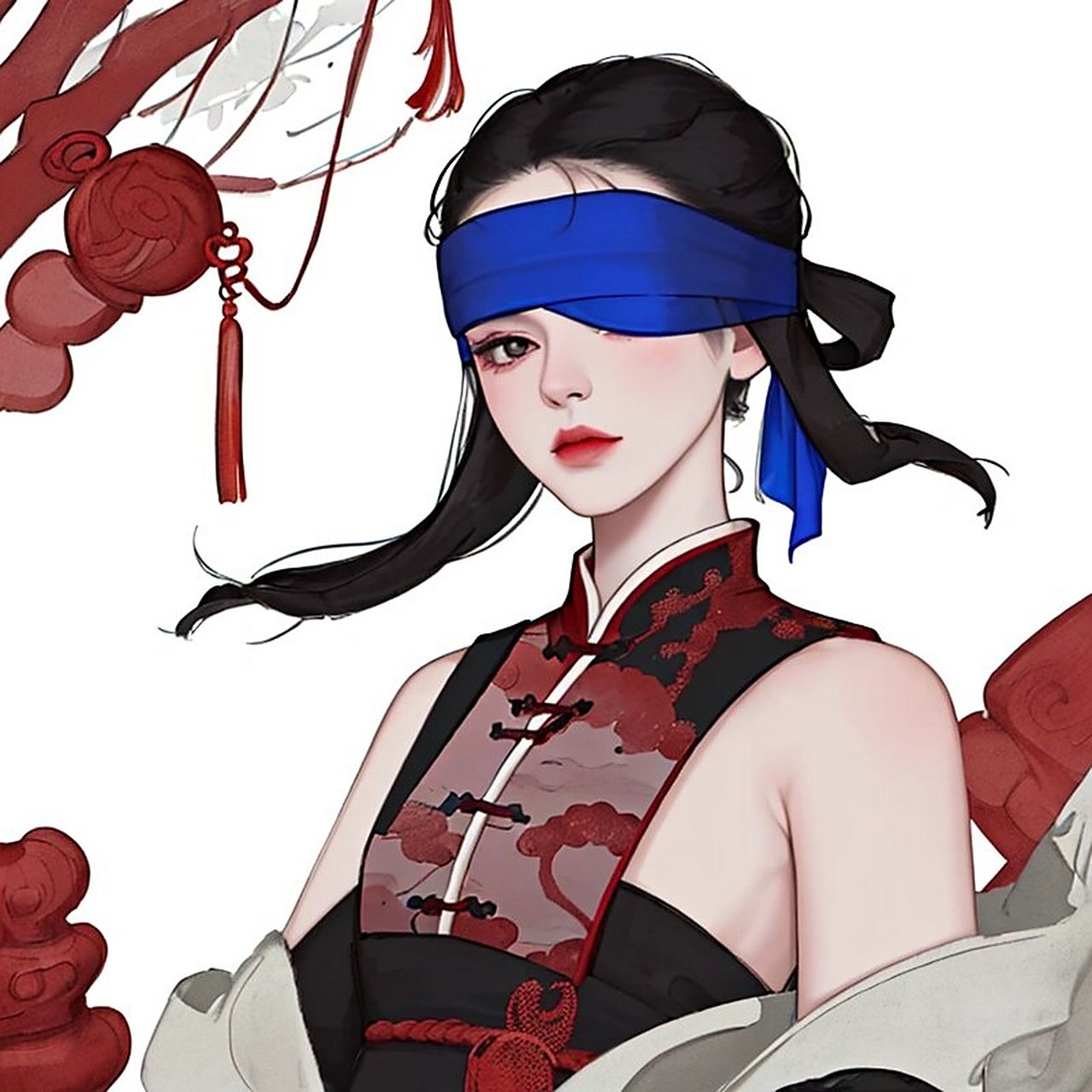 ai绘画有点东西# #国风# #国风头像# #蒙眼# #女生头像# #小众头像