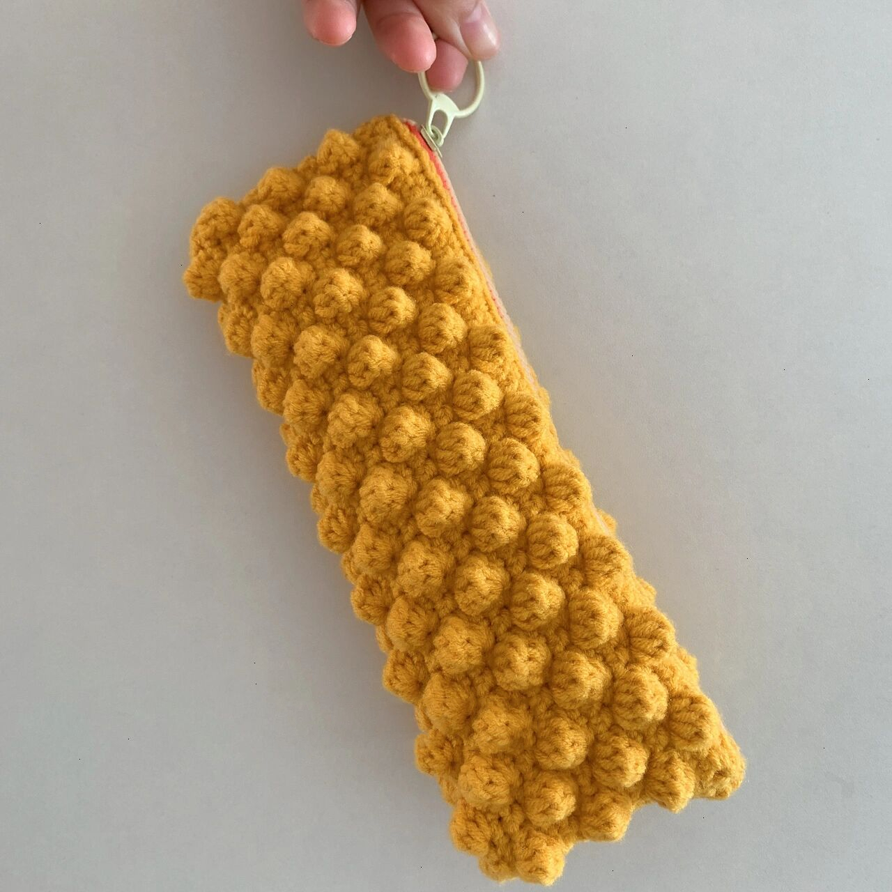 笔袋收纳袋钩织 附图解 给钩针安个家 豆豆针 厚实有型 五股牛奶棉 3.