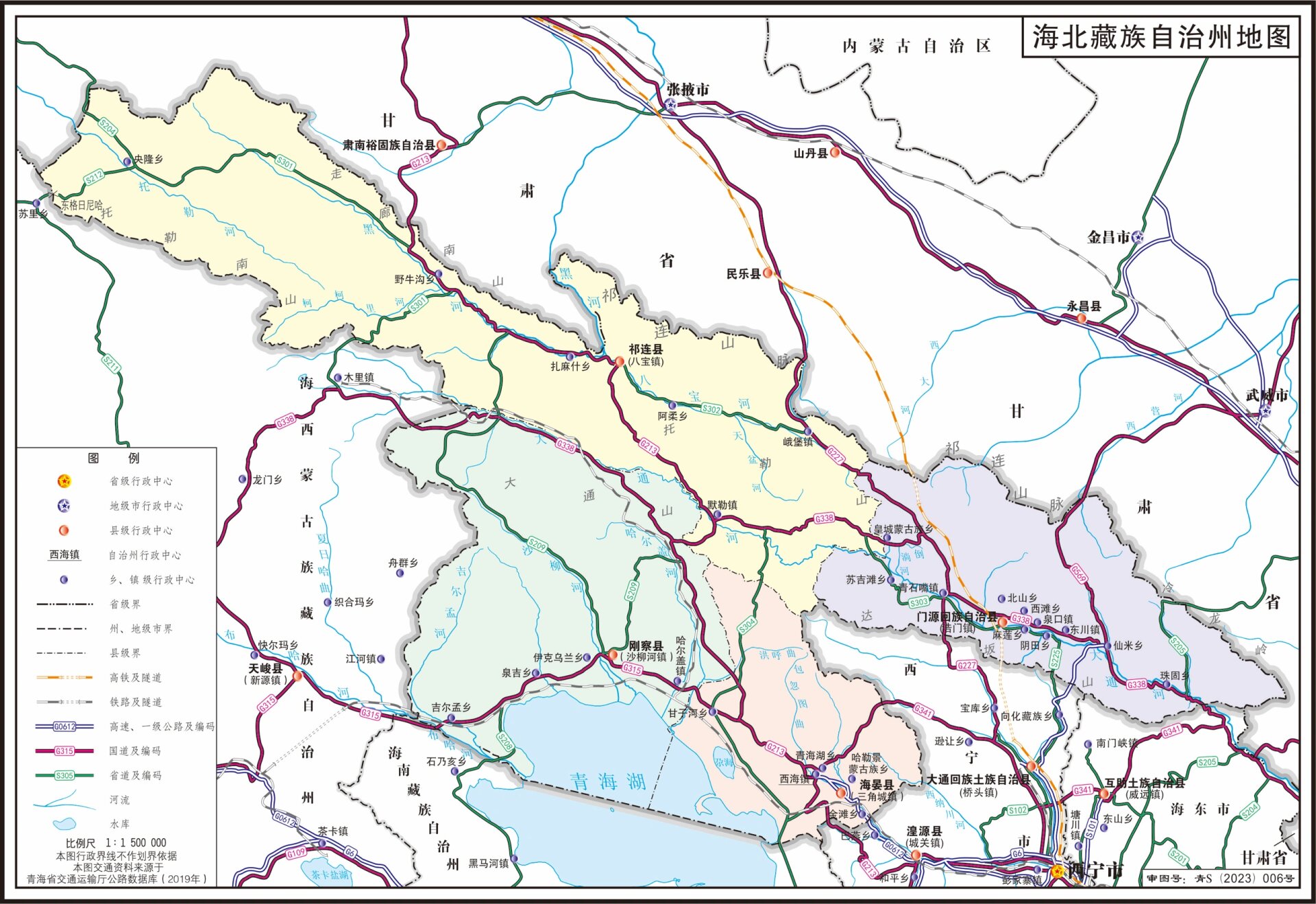 门源行政区划图图片