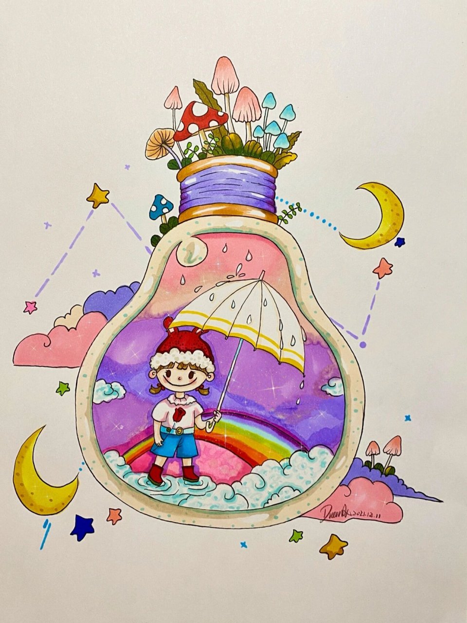 💡灯泡的畅想(灯泡变形计)-儿童画 💡电灯是人类历史上的伟大发明