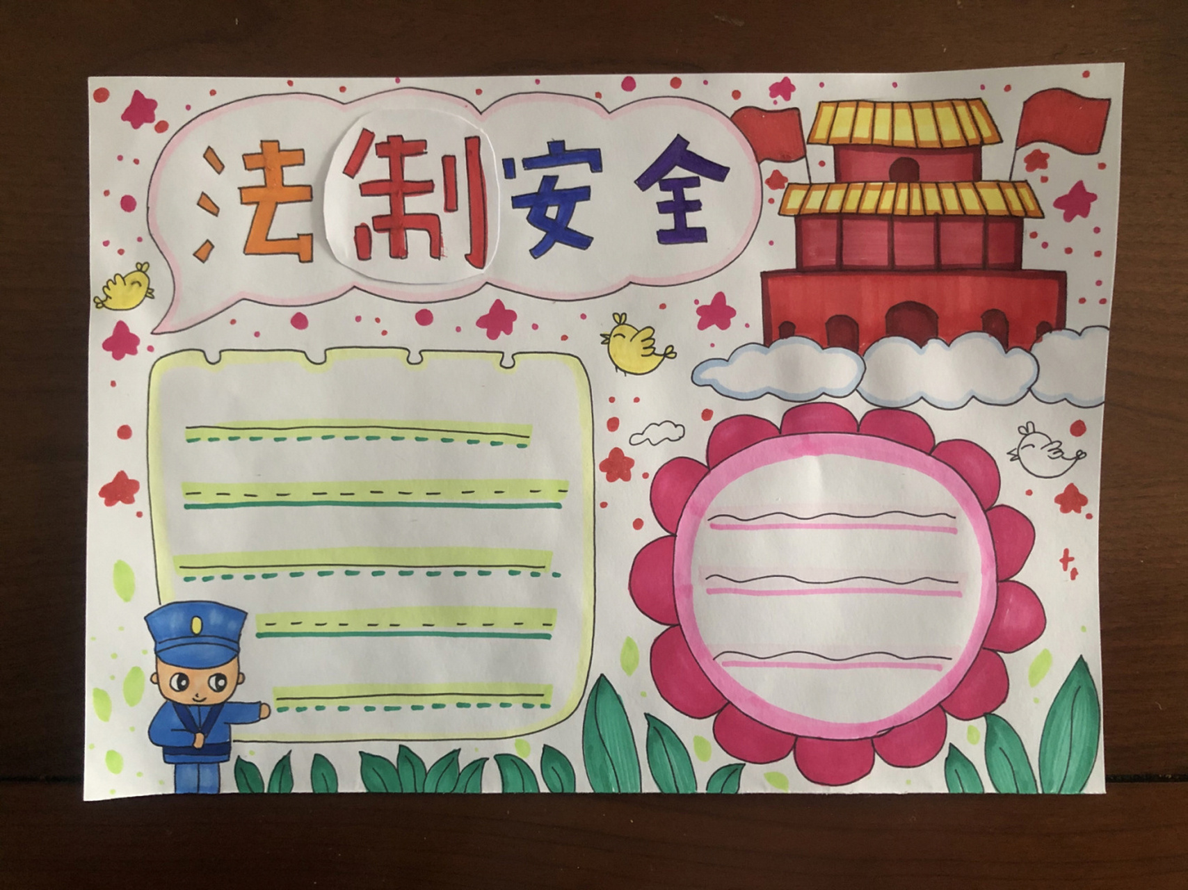 手抄报二十九 法治安全 忽略那个字翻起来了吧