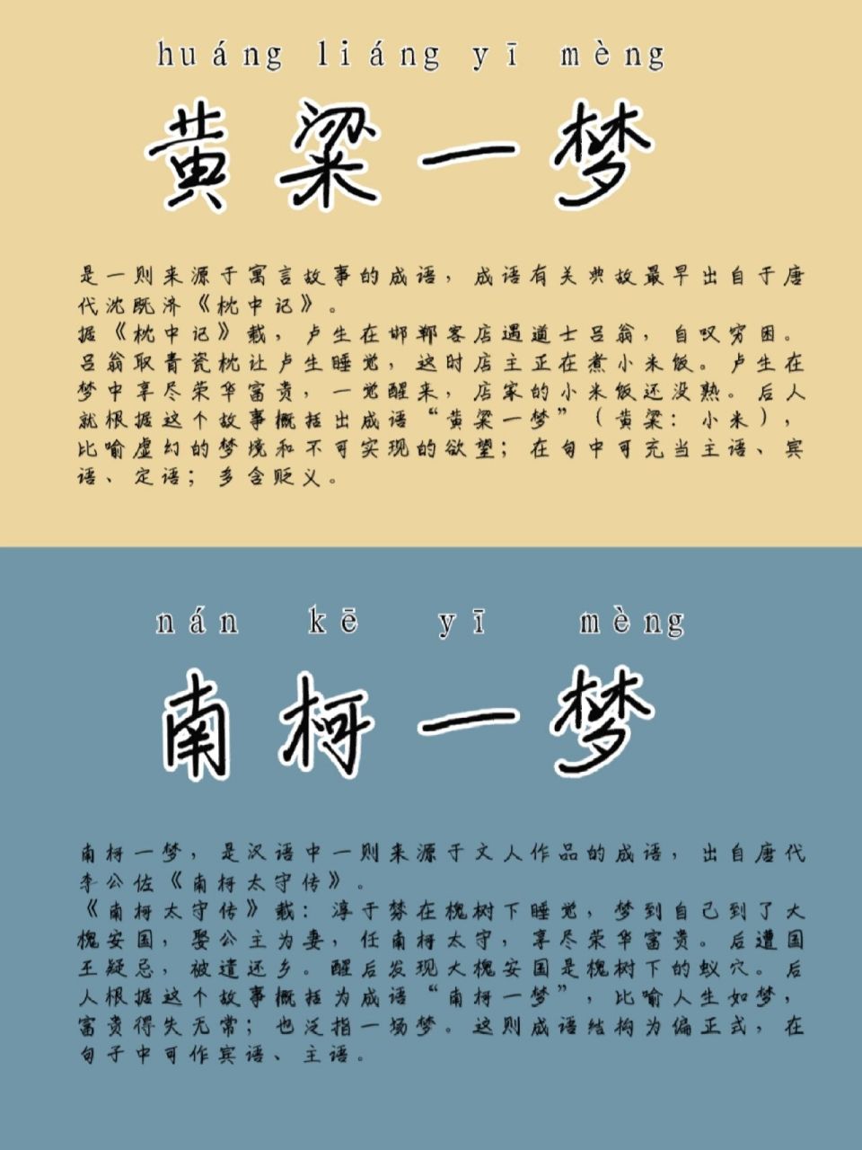 黄梁一梦和南柯一梦 黄梁一梦 是一则来源于寓言故事的成语,成语有关