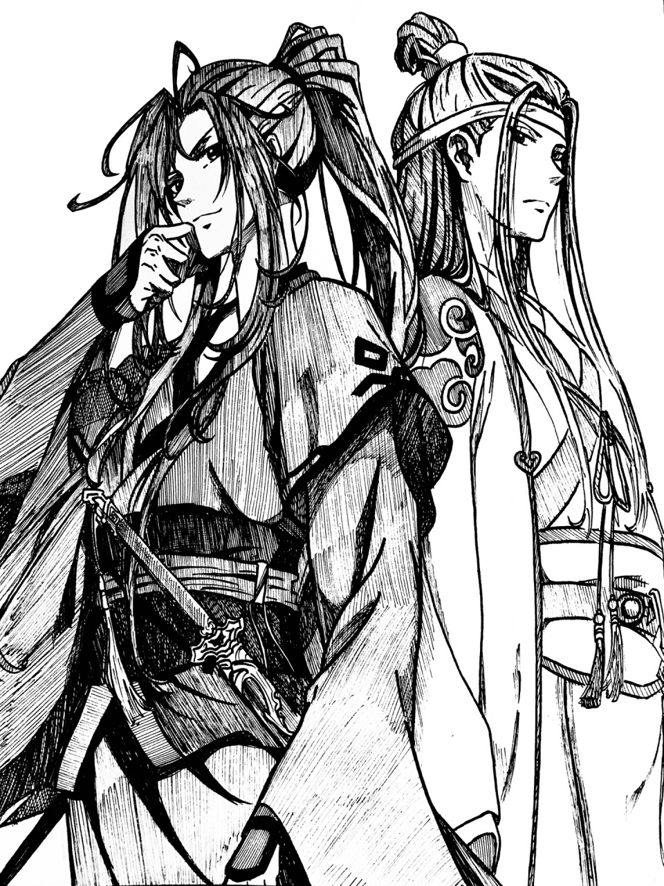 魔道祖师手绘 忘羡一曲远 曲终人不散