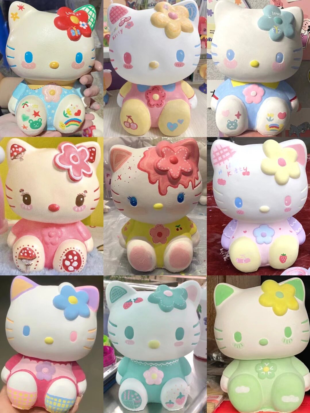 hello kitty凯蒂猫石膏娃娃配色合集