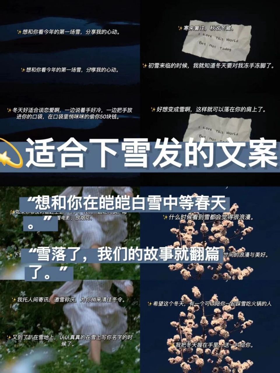 文案|適合下雪發的文案 嗨,我是娜筆小星. 今日分享適合下雪發的文案.