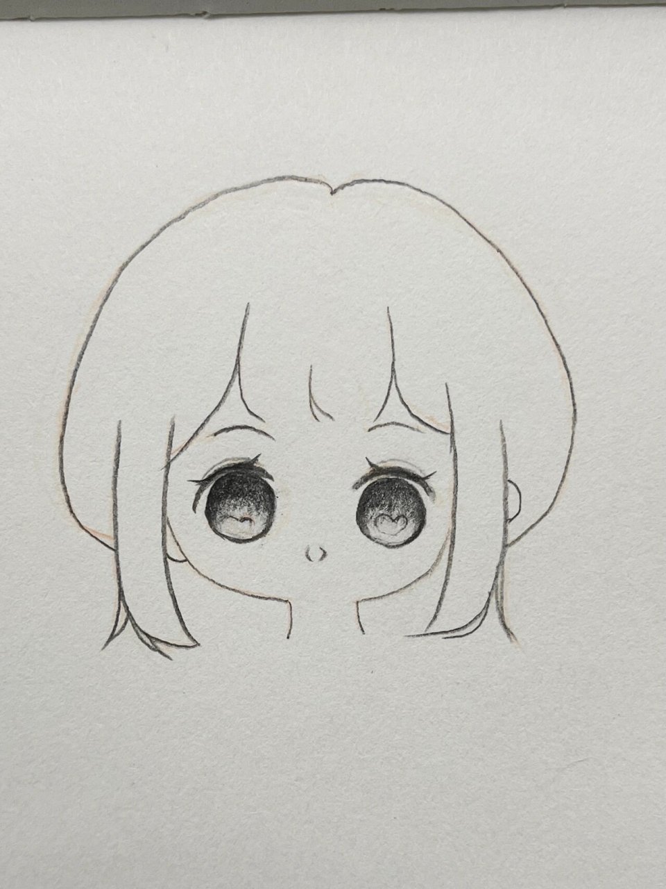 可爱小女孩简笔画～今天是绿色系的可爱98 97全程2b铅笔 97眼睛