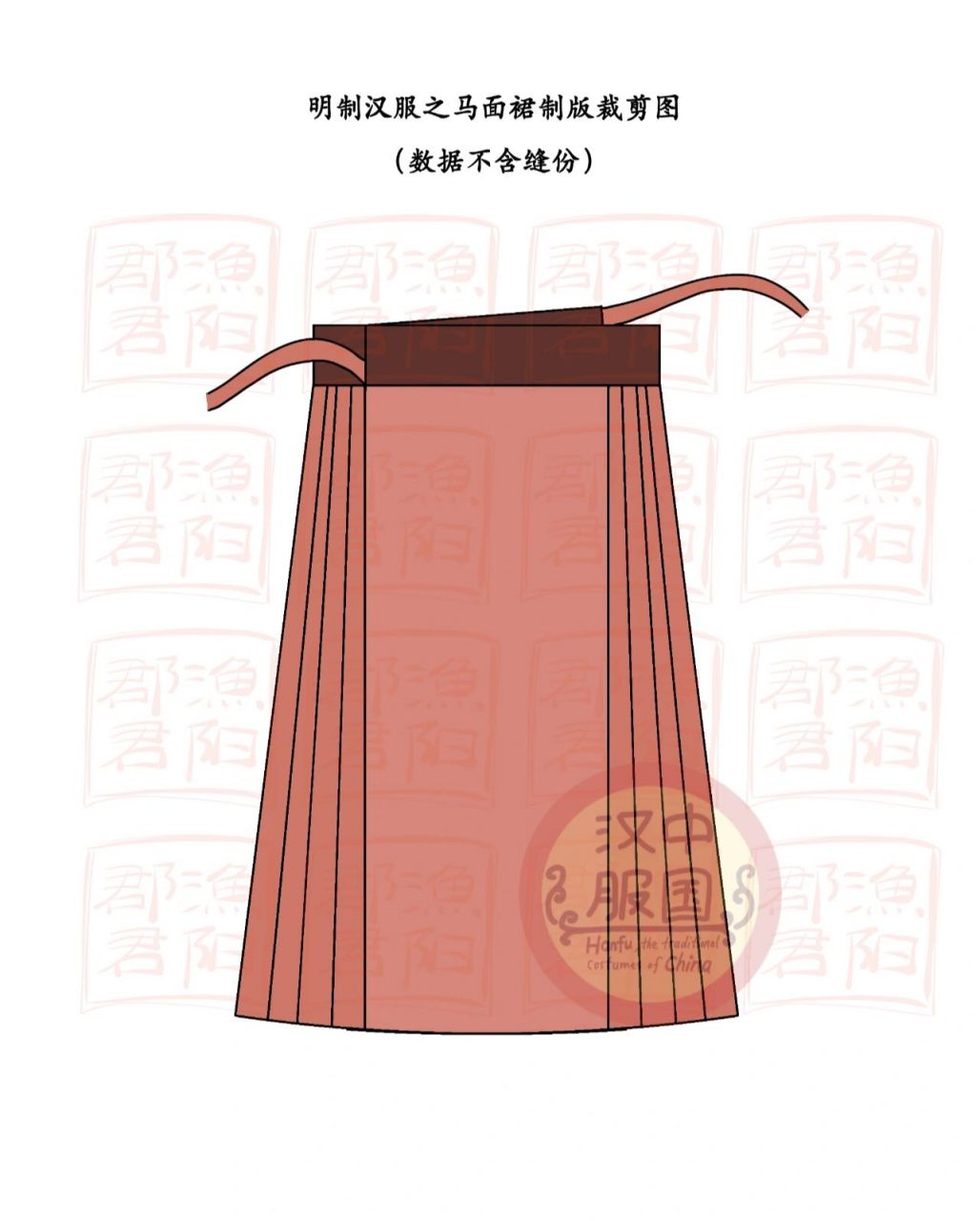 明制汉服之马面裙制版裁剪图 最麻烦的汉服下裙之马面裙,其实也可以不