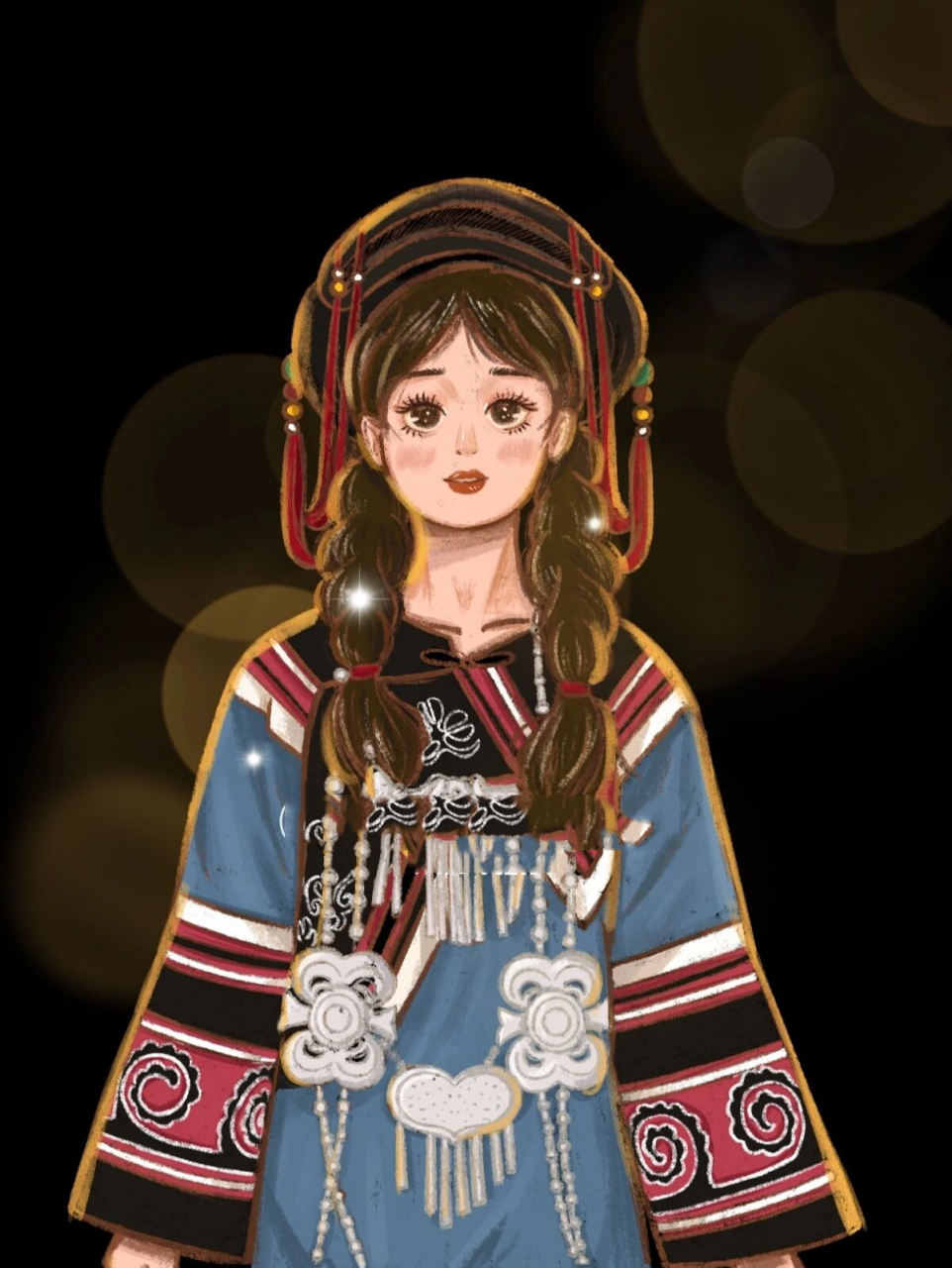 画一个彝族的小姐姐   早上慌忙上了色的头像