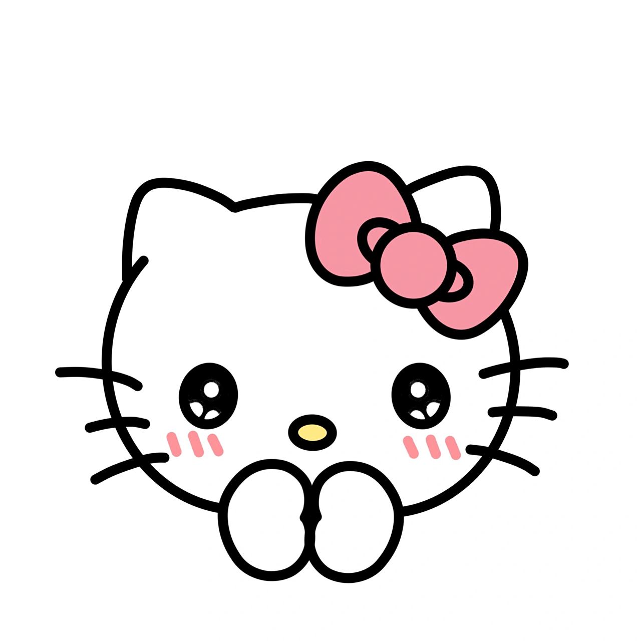 萌萌的简笔画 今天看到了超级可爱的凯蒂猫,遂画 喜欢的话可以点个赞