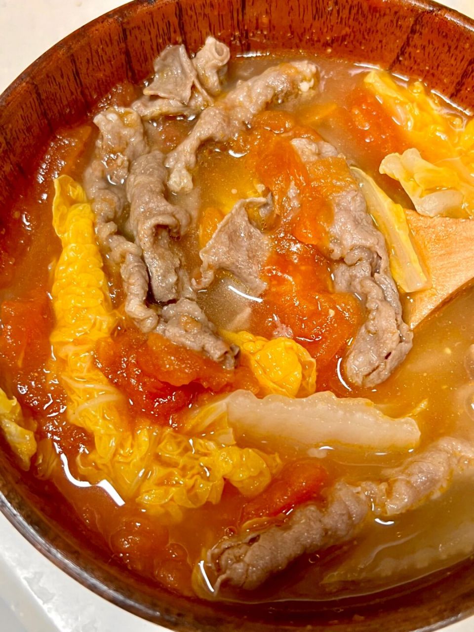 番茄肥牛白菜汤97! 酸酸甜甜的贼好喝!