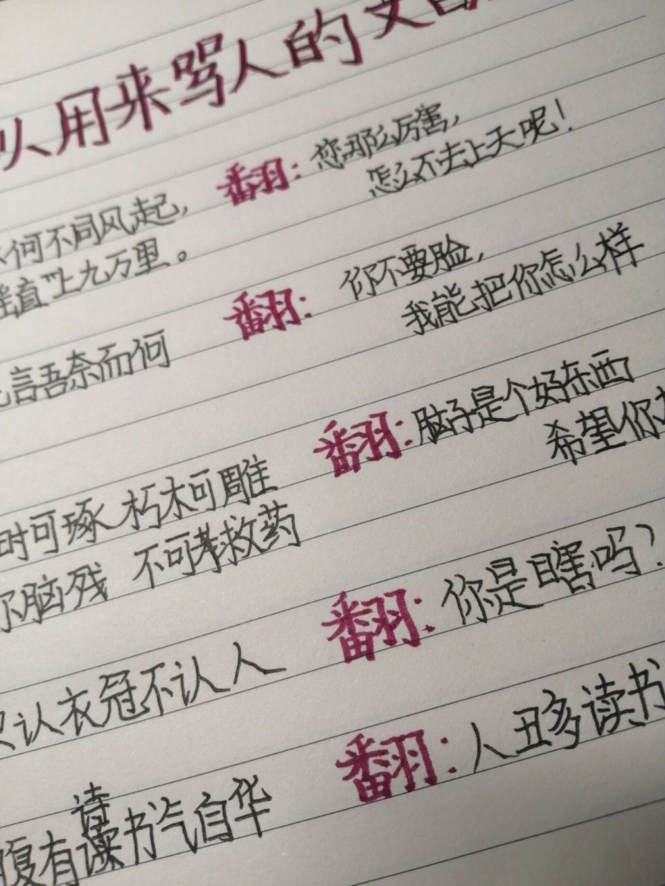 可以用来骂人的文言文