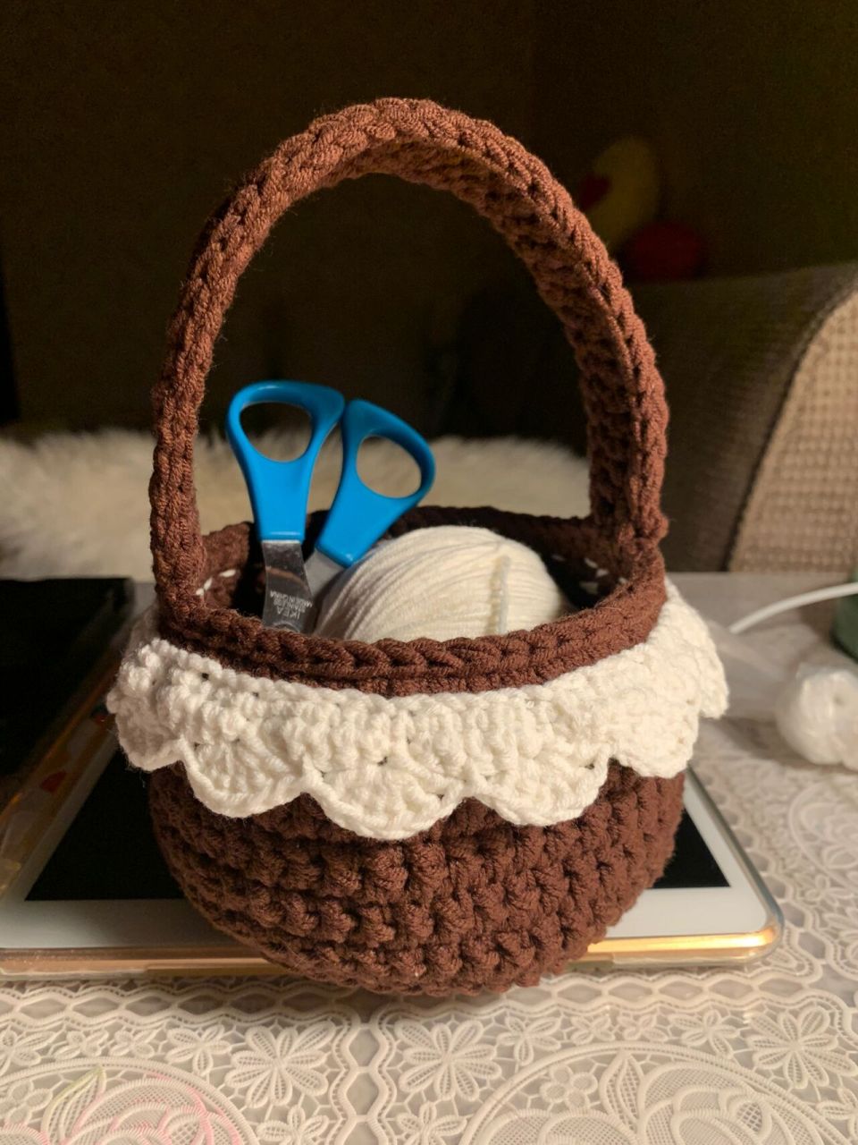 一个花篮9804/收纳筐,钩针钩织(含图 忙完了母亲节礼物,趁着我还