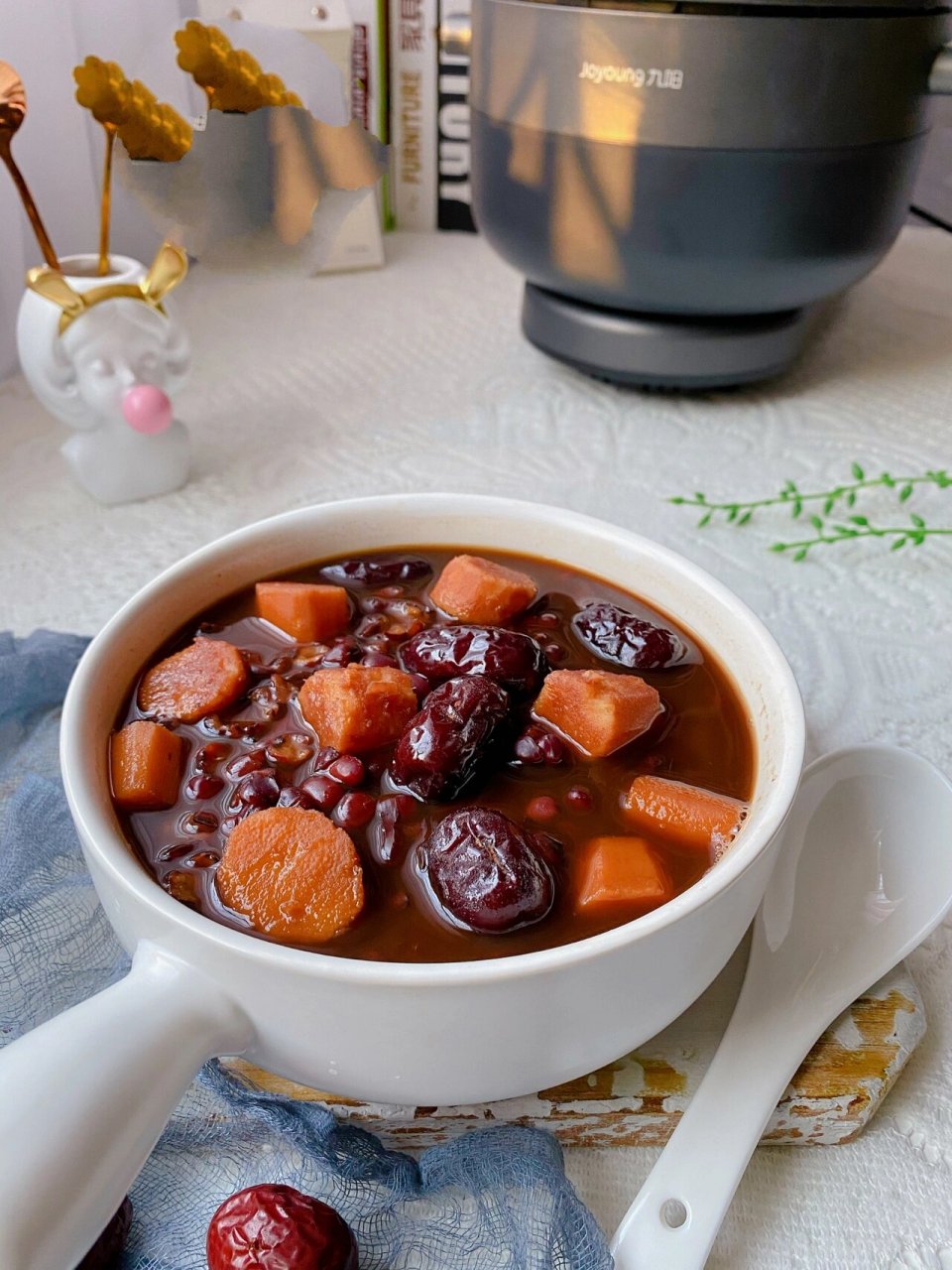 97秋冬要常喝7515暖心又暖胃的山药红豆红枣汤,简单又美味75