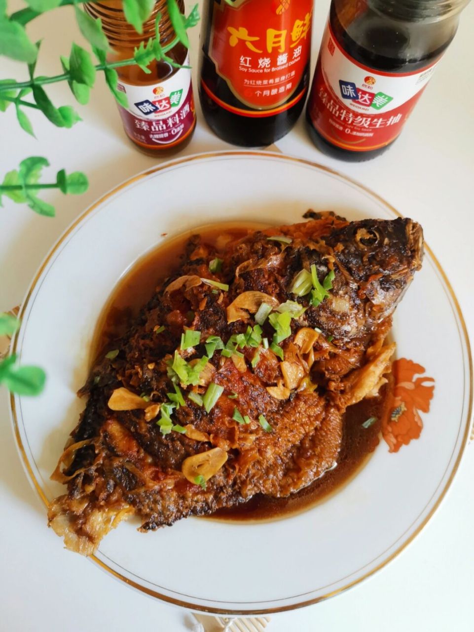 7615红烧罗非鱼 好长时间没有吃鱼了,周日做个红烧鱼 78食材