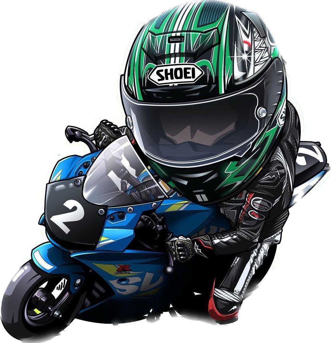 120弹:手绘漫画卡通机车q版头像.