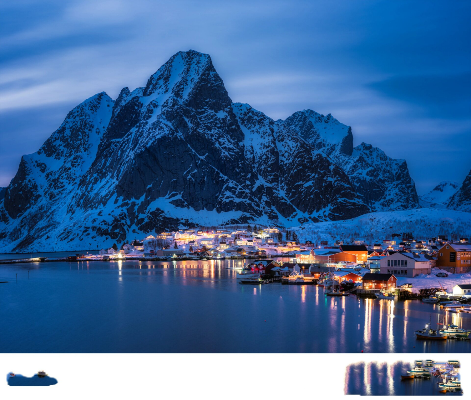 挪威罗弗敦群岛小镇雷 挪威罗弗敦群岛小镇雷纳, 一个位于北极圈内的