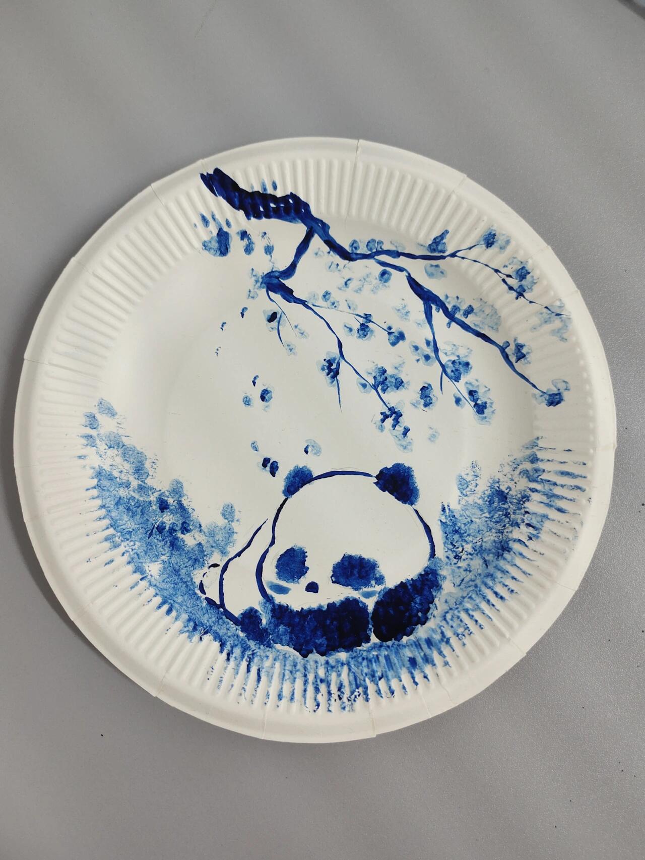 彩绘一次性纸盘—青花瓷