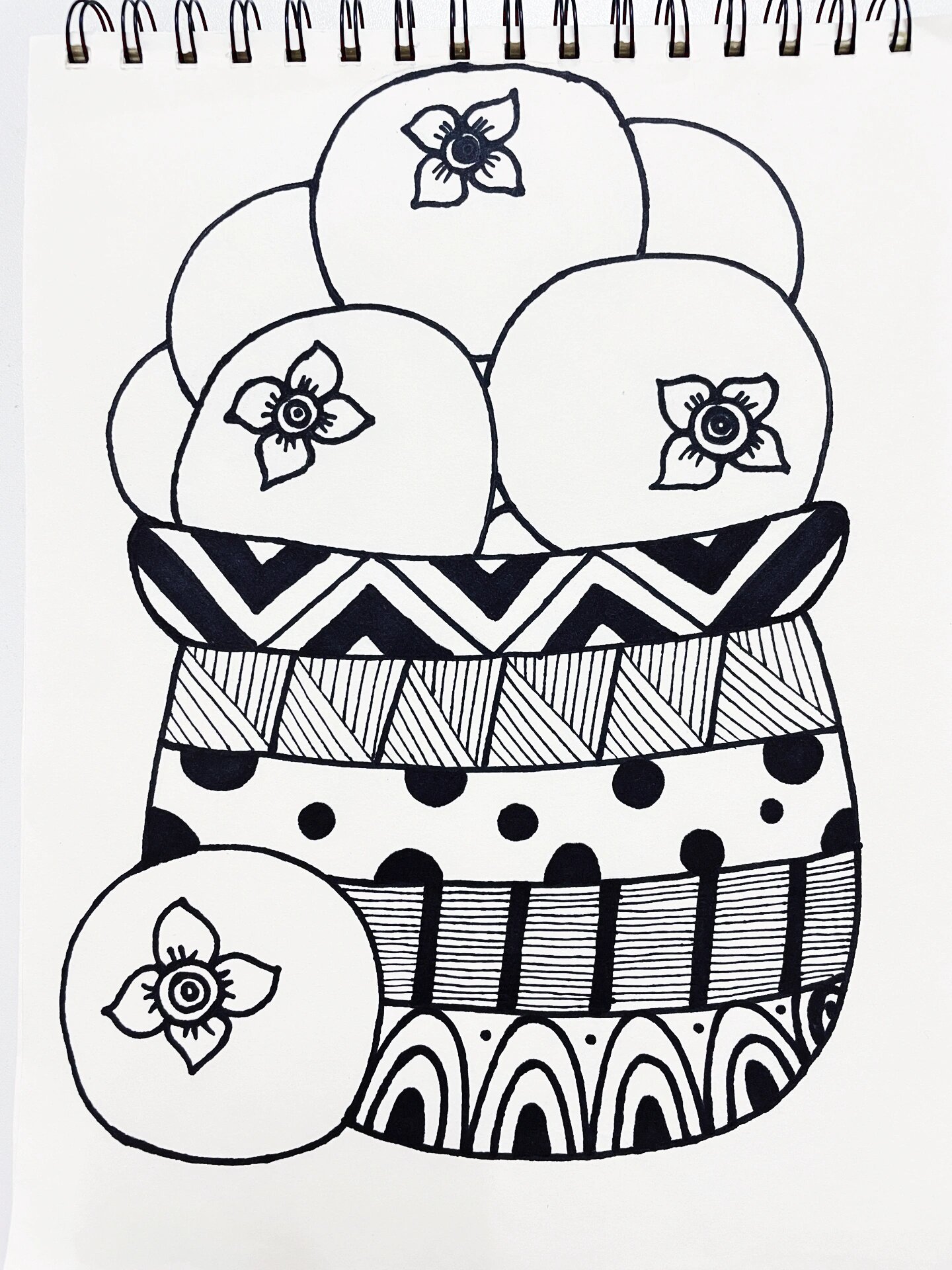 黑白线描/柿柿如意