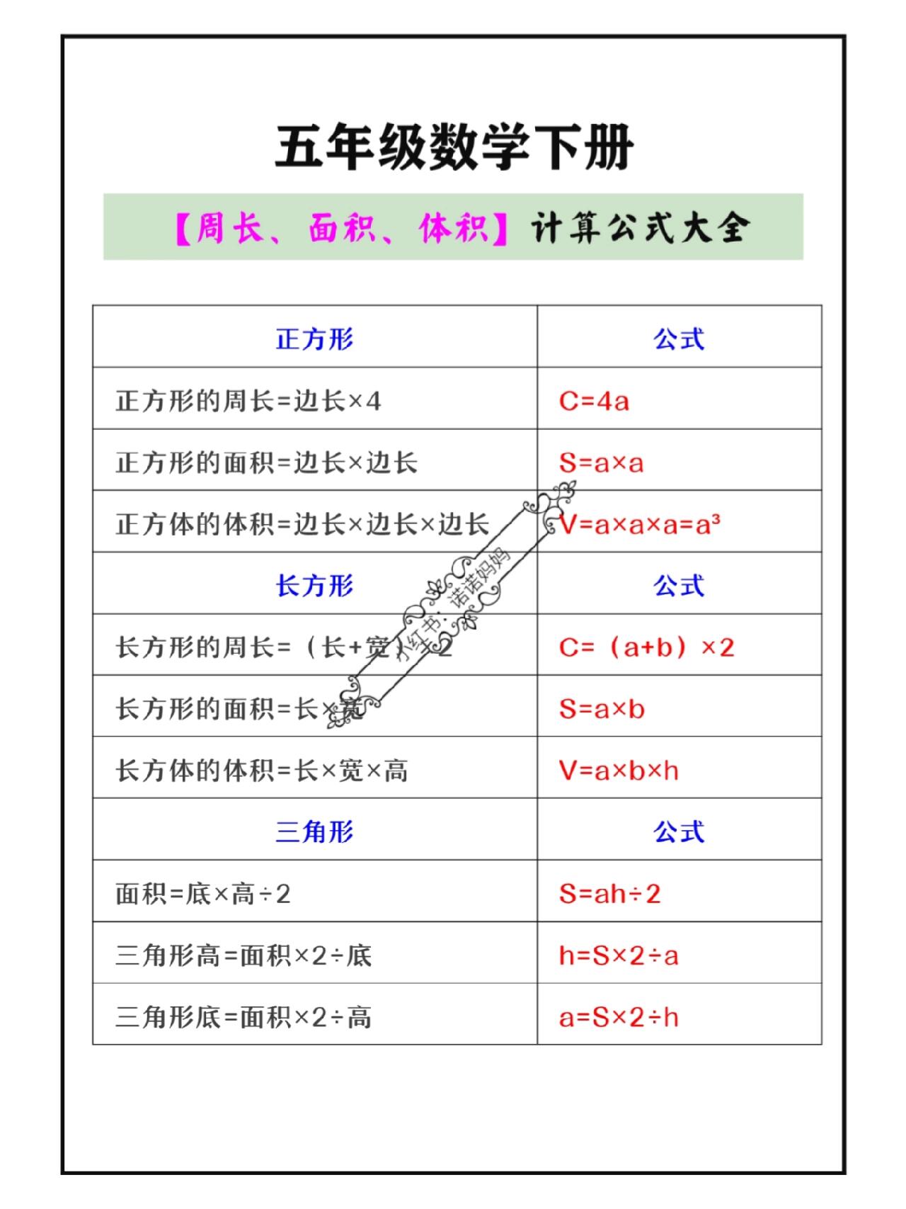 菱形的面积公式图片