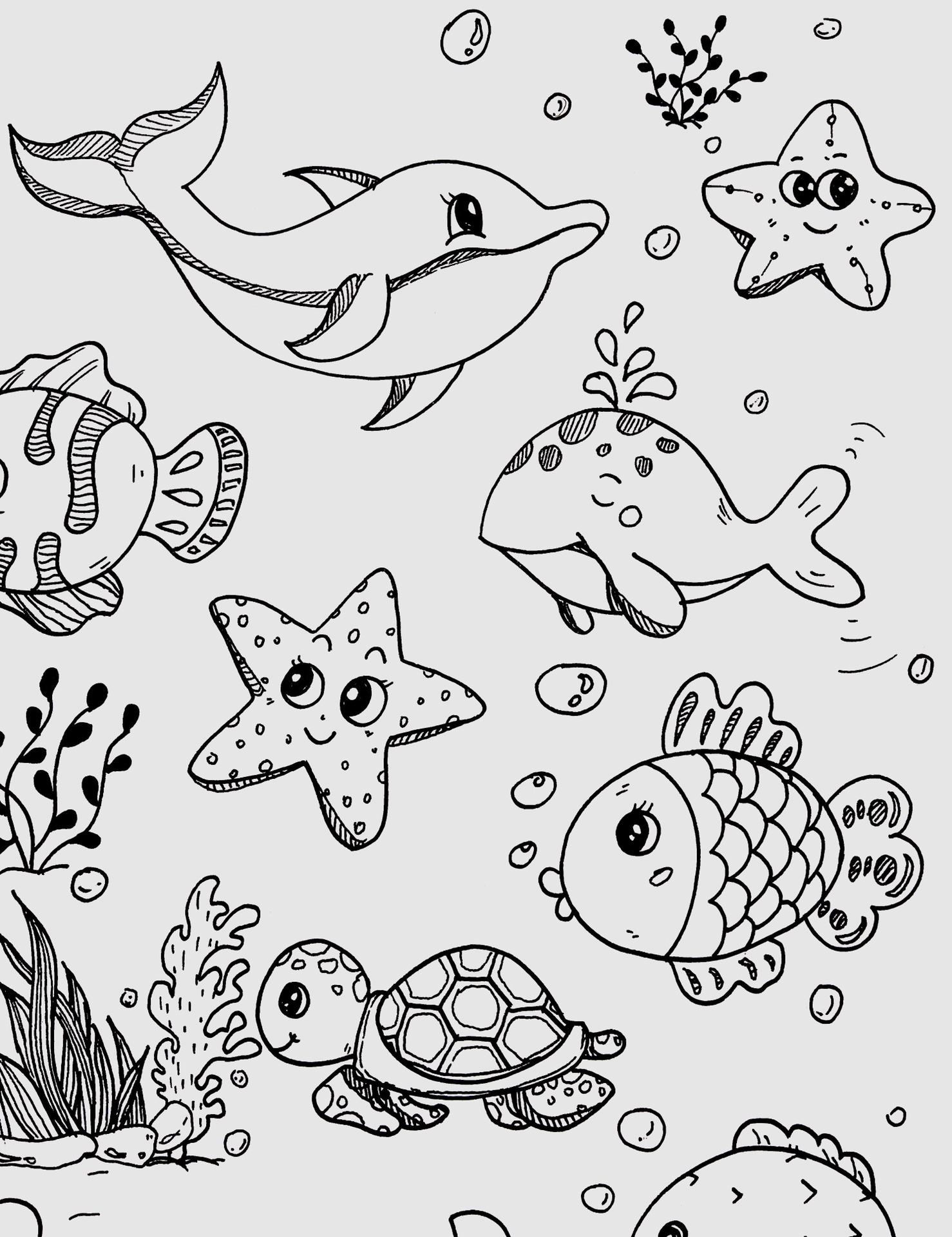 海洋生物素材 线稿篇