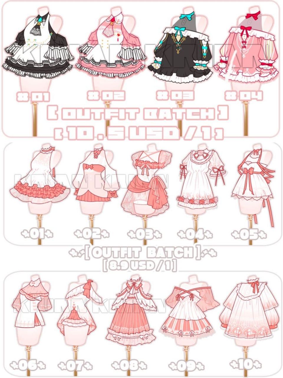 不同款式的服装设计绘画素材参考!