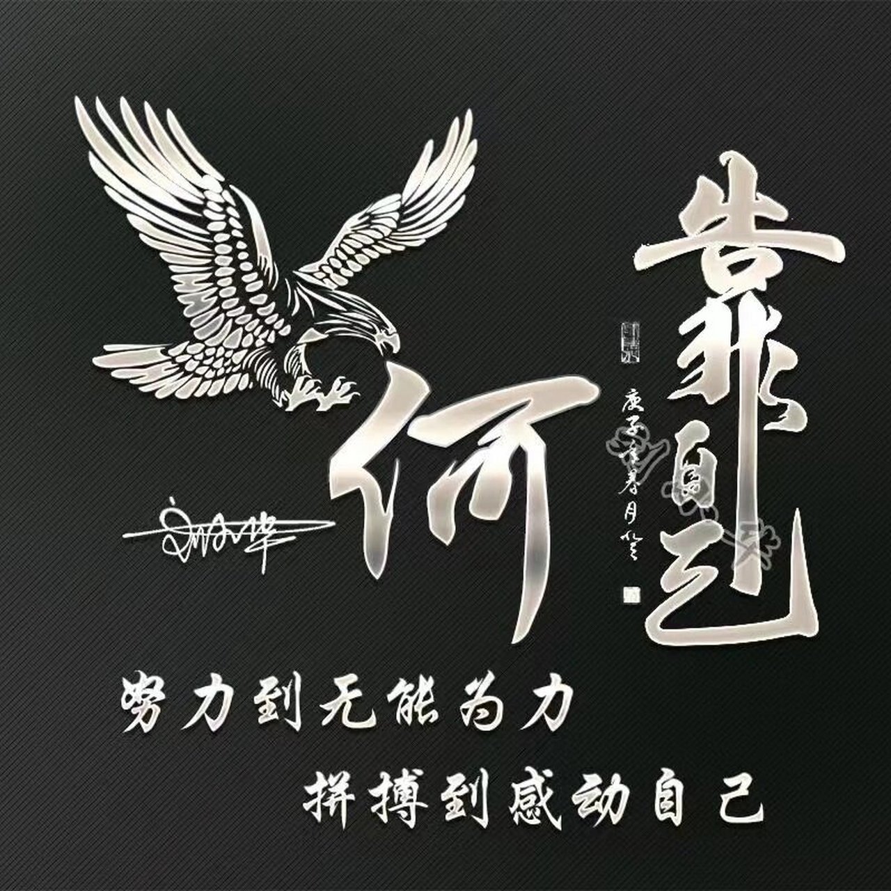 简约霸气男生姓氏头像 致自己:努力到无能为力,拼搏到感动自己