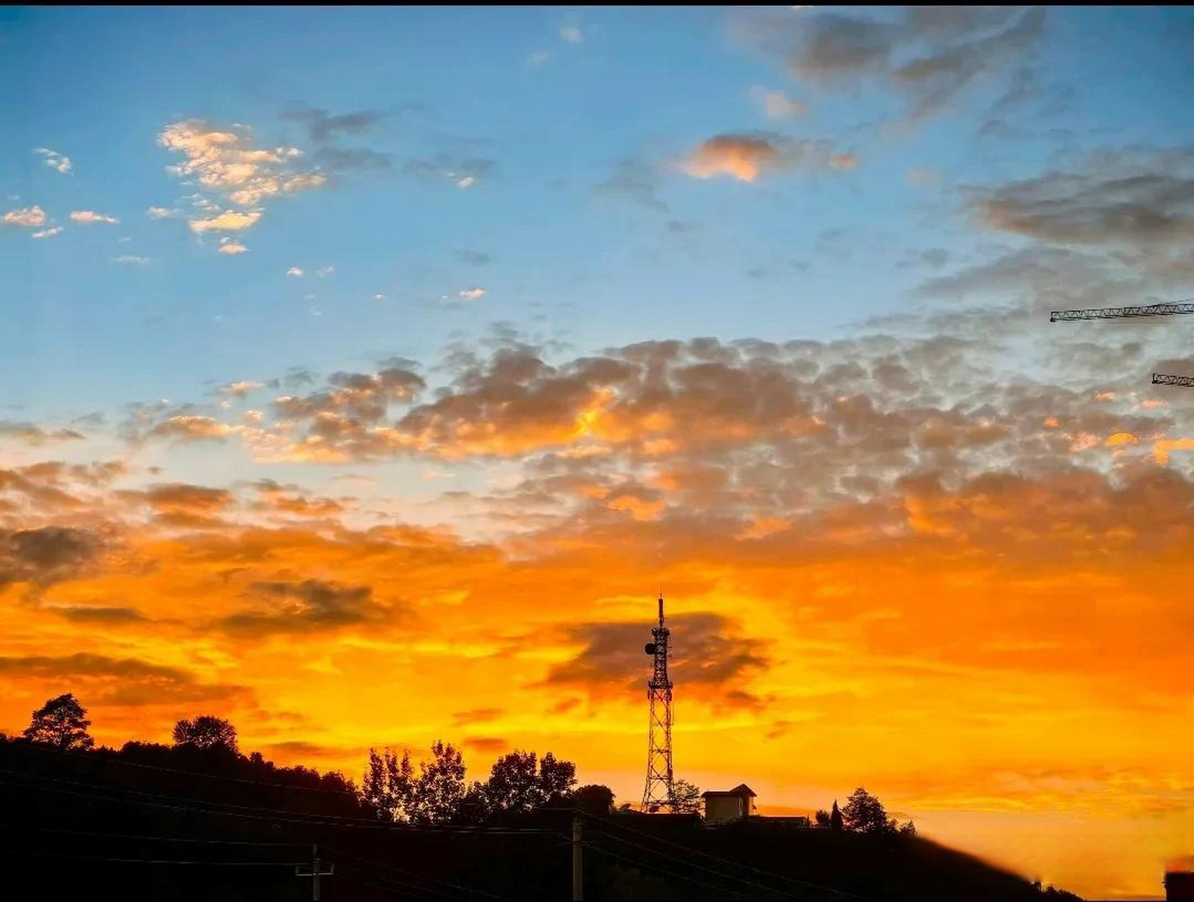 夕阳晚霞 乡村图片