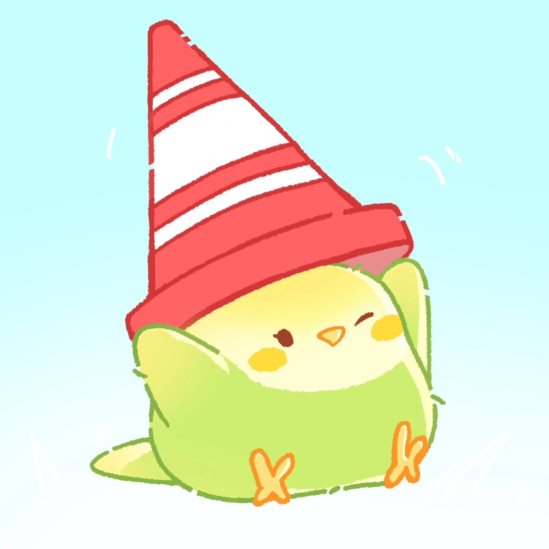 如果不咬手就更好了画了一些彩色小鸟,可以做情侣头像