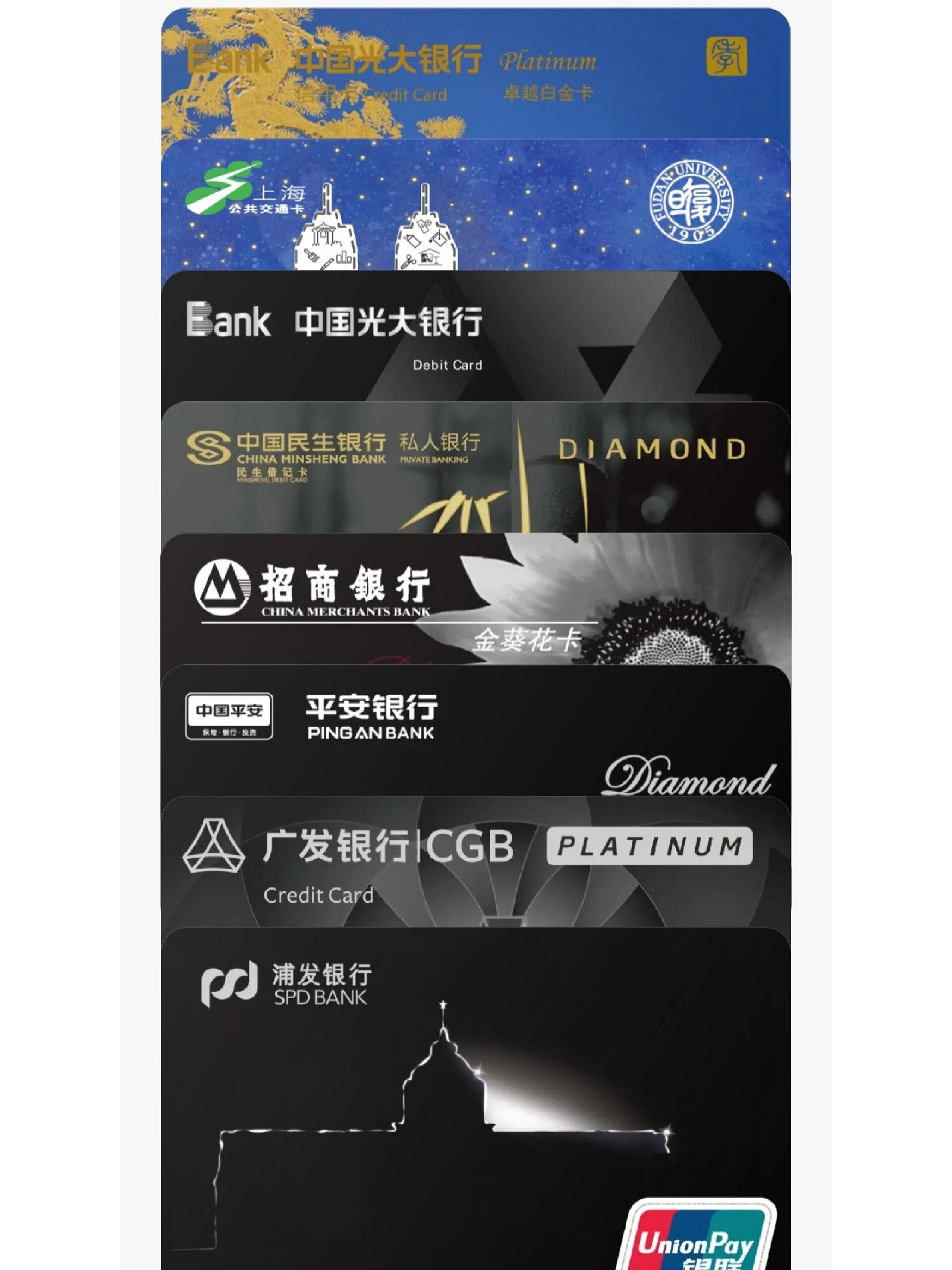 高级感卡面 靓号银行卡之黑色卡面合集