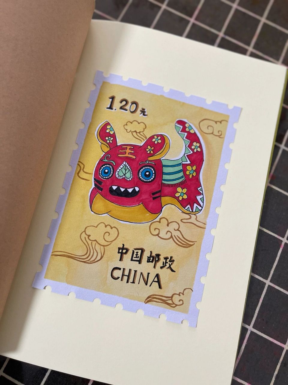 国庆节——邮票设计     	 国庆节主题儿童画———邮票设计