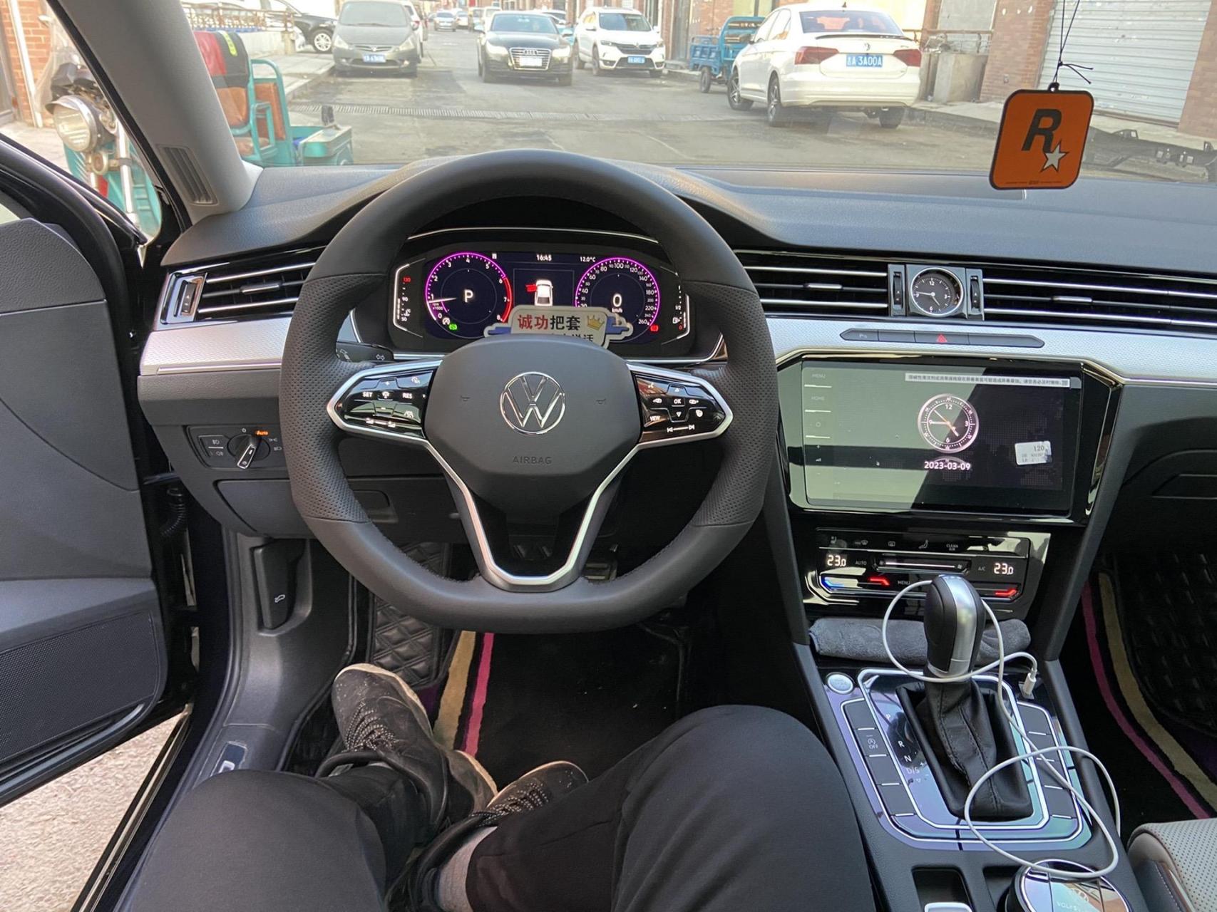 23款大众迈腾 缝制专用手缝方向盘套