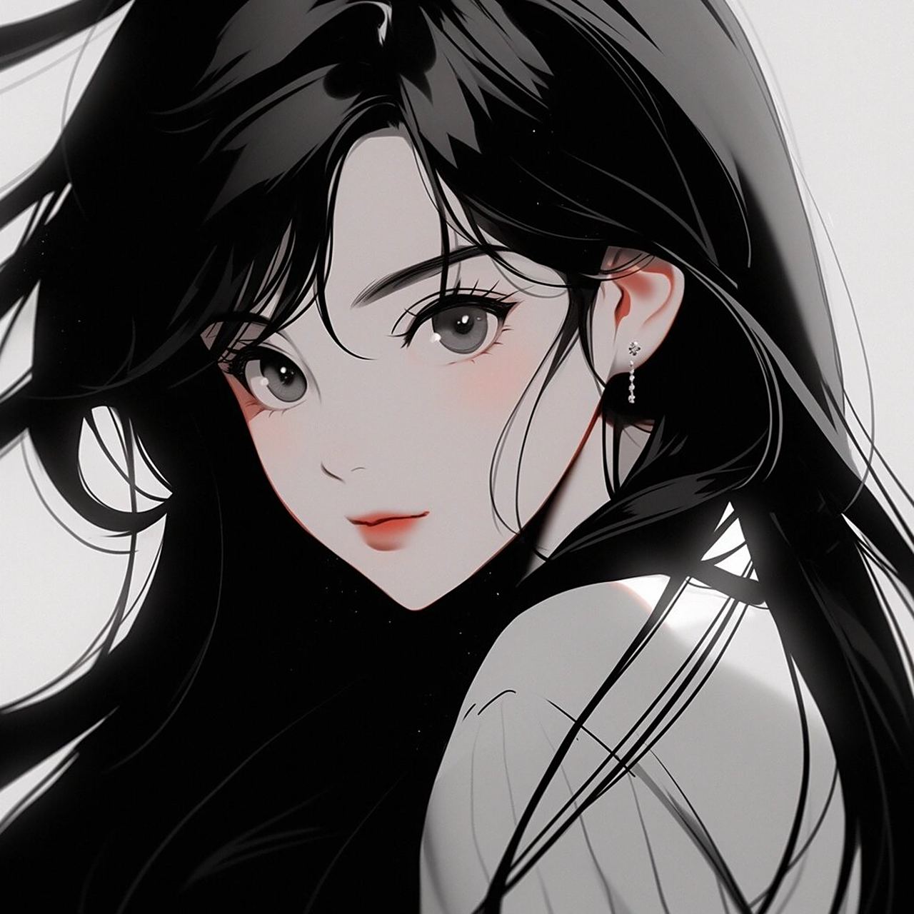 黑白旧漫女生头像|漂亮姐姐的头像 #一张照片高级感# #漫画头像