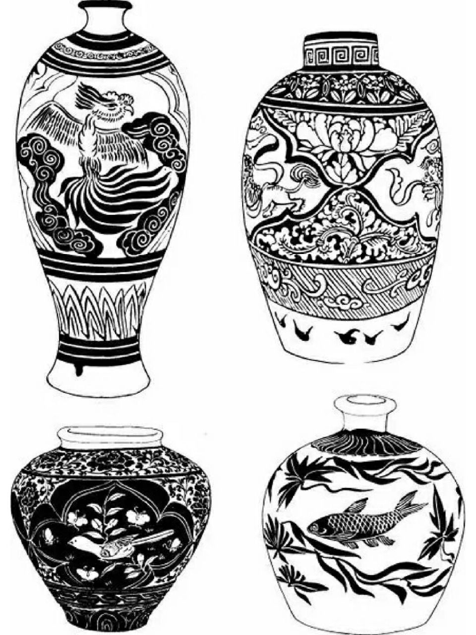 中国花瓶传统纹样2-艺术与文化的结晶 ⭐花瓶作为中国传统陶瓷器的