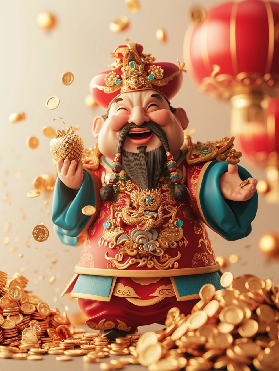 财神爷朋友圈背景 哈哈,朋友们,我刚刚换上了一组超级炫酷的财神爷