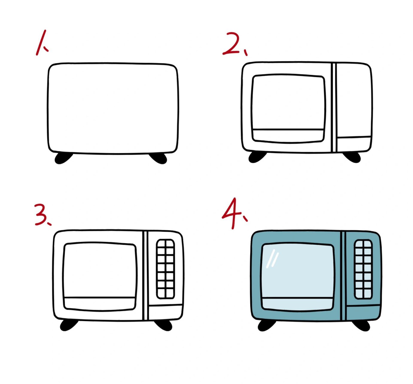 微波炉简笔画教程