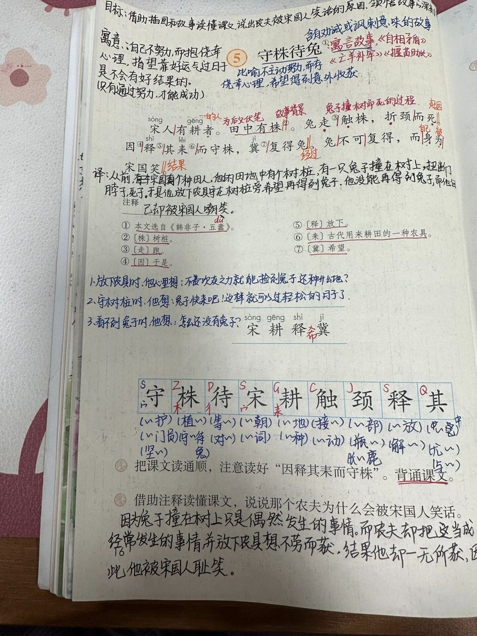 三下第五课《守株待兔》备课笔记 偷懒了