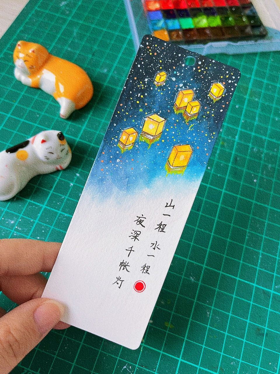 超简单滴意境古风小书签～ 周末愉快!