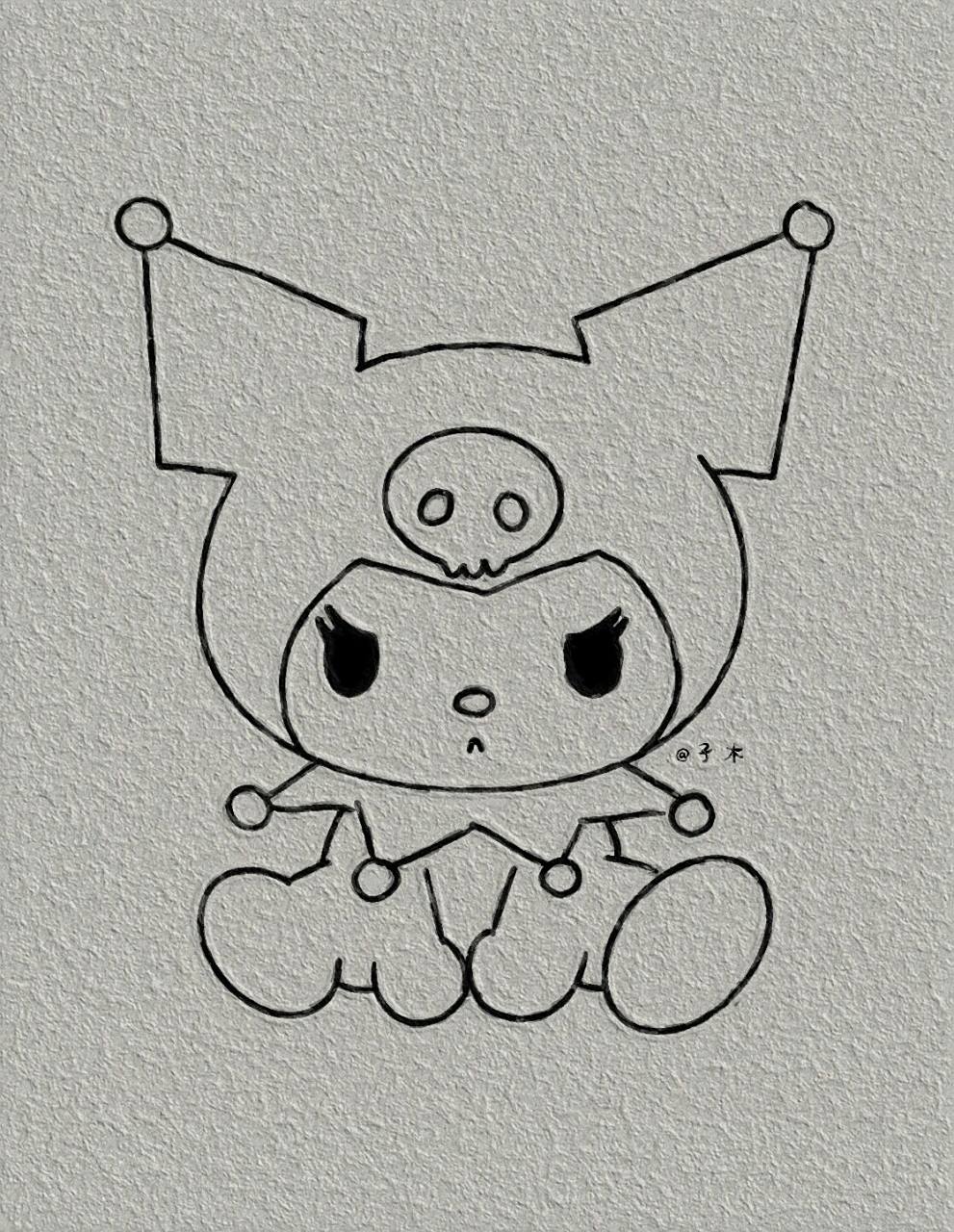 库洛米简笔画教程 临摹