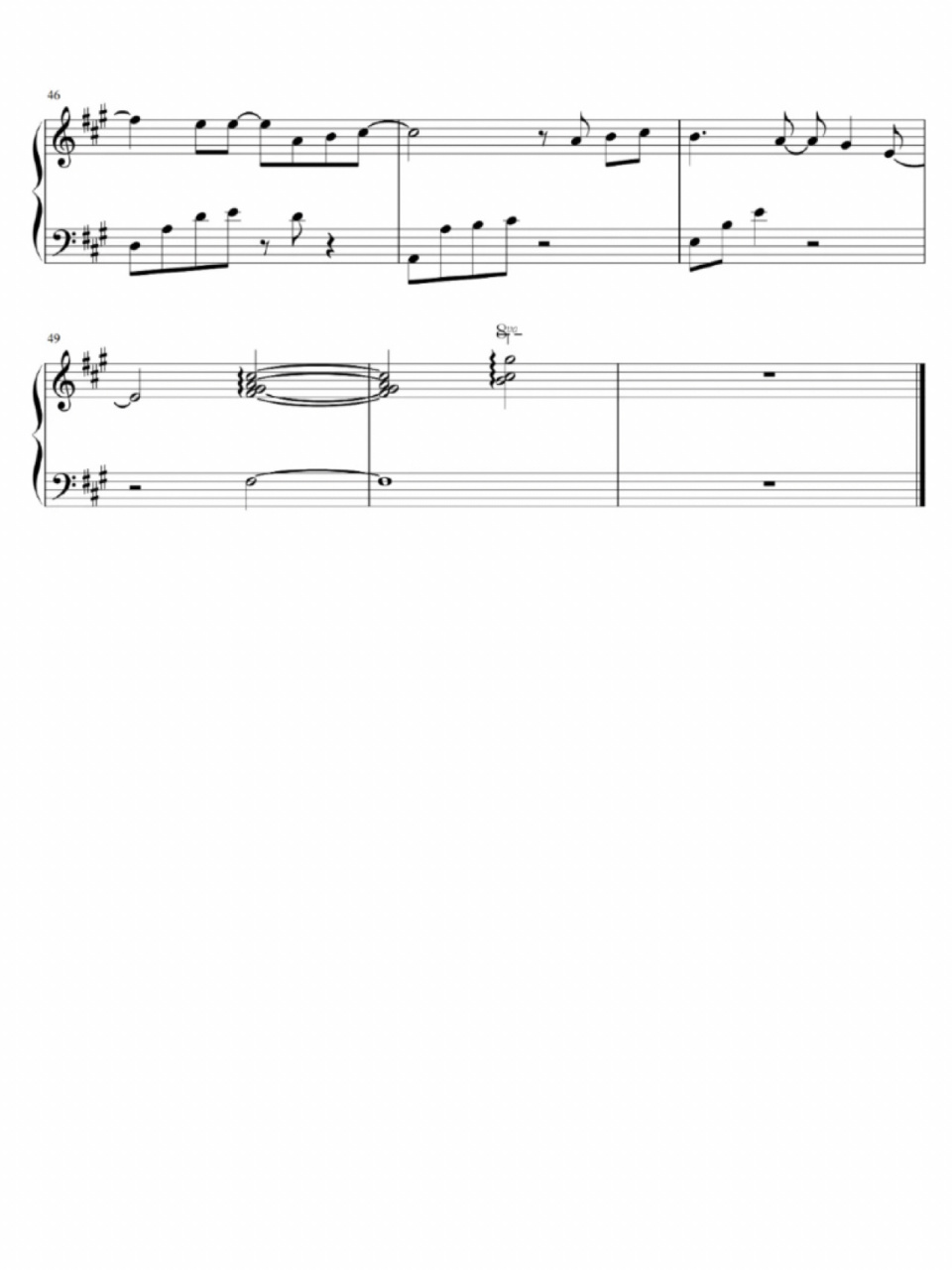 《迷失幻境》钢琴谱 五线谱 简易版