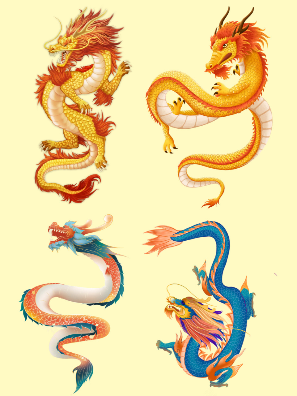 94国潮素材|18组中国龙免抠素材 97今日分享『国潮龙』素材
