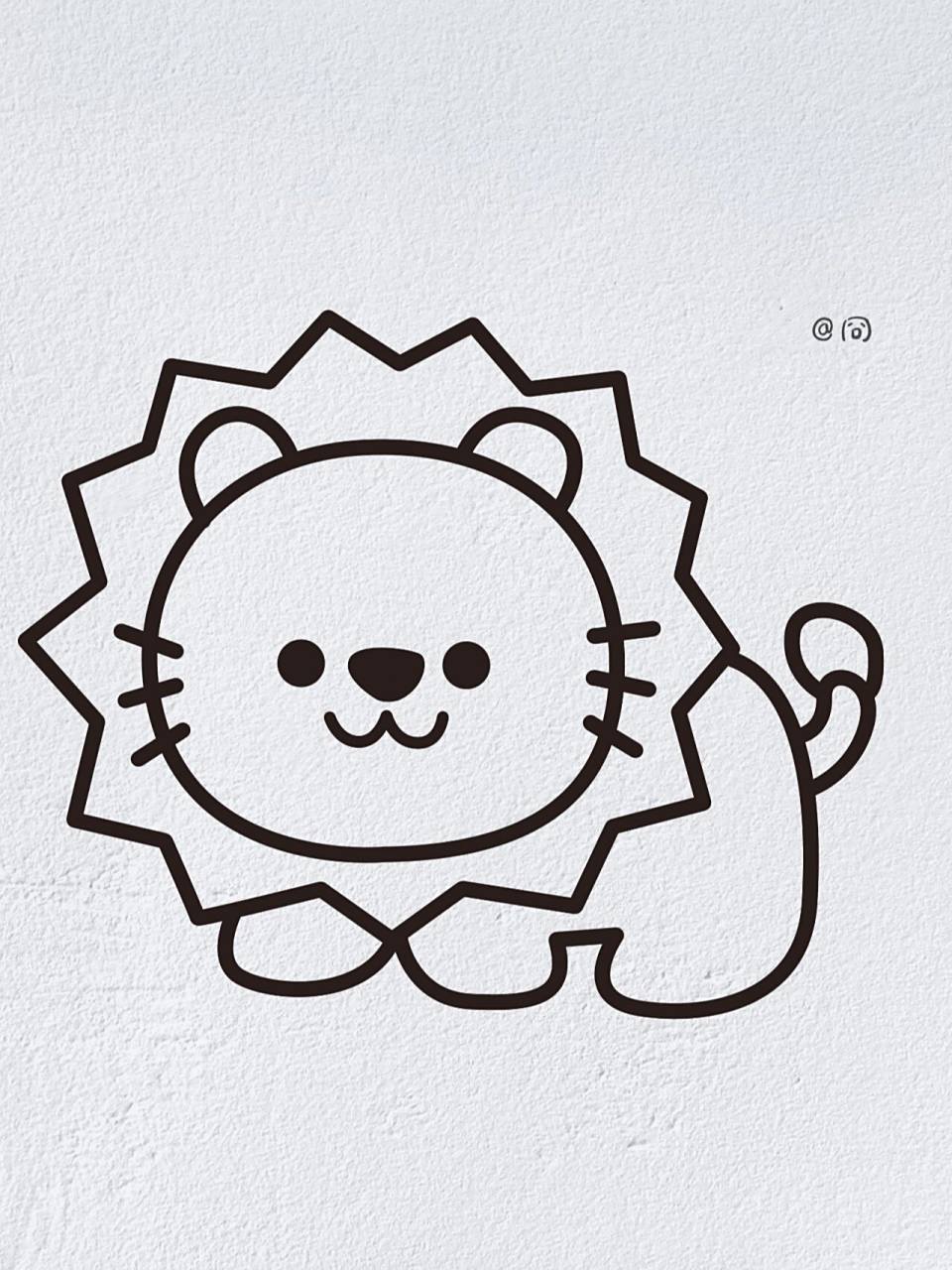 动物简笔画之可爱的小狮子(内附过程图)