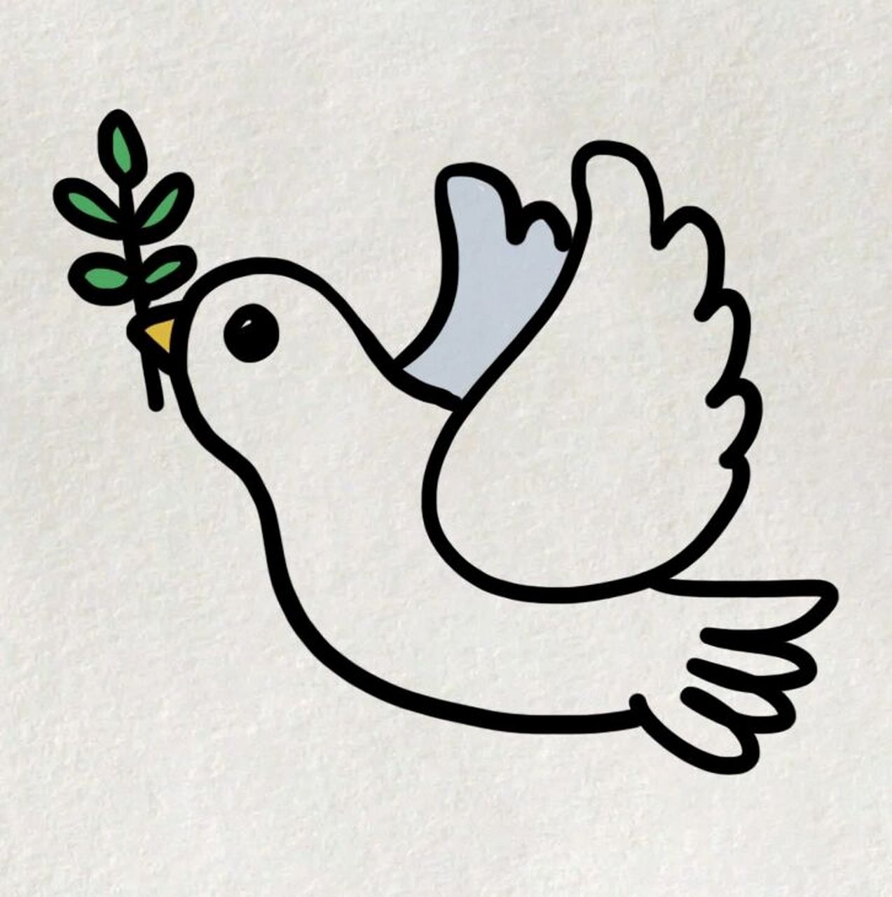 一只和平鸽9415的画法 愿世界和平05
