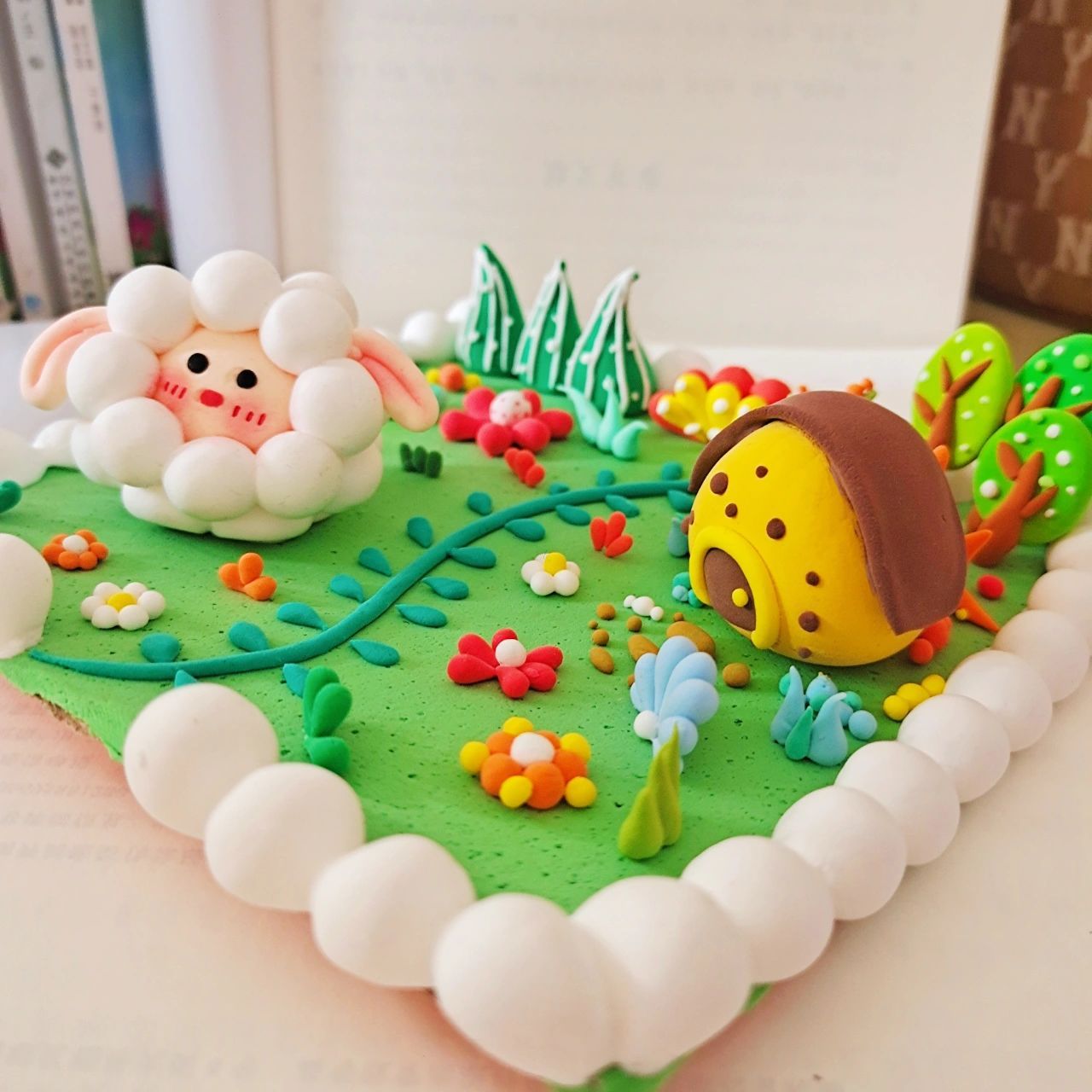 超轻黏土情景作品《我的花园93》 超轻黏土情景作品《我的花园93